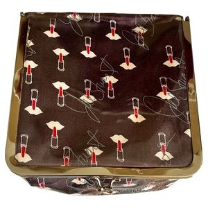 Vintage Jill Stuart Lipstick Print Cosmetic Bag